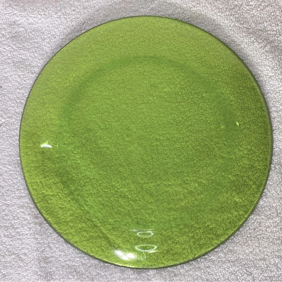 Vintage Duralex France Galaxie Lime Green Glass Dinner Plates X3 - Picture 10 of 14